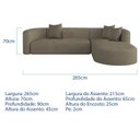 Ver imagem 3 de Sofá Modular Sala de Estar Decoração Luxo 265cm Lado Esquerdo Suede Celinne Luxuoso
