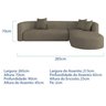 Sofá Modular Sala de Estar Decoração Luxo 265cm Lado Esquerdo Suede Celinne Luxuoso - 3