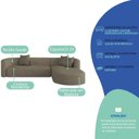 Ver imagem 4 de Sofá Modular Sala de Estar Decoração Luxo 265cm Lado Esquerdo Suede Celinne Luxuoso Yescasa