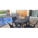 Ver imagem 4 de Jogo de Mesa Ripada 1,00m 4 Cadeiras de Alumínio Preta para Piscina e Jardim