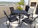 Ver imagem 3 de Jogo de Mesa Ripada 1,00m 4 Cadeiras de Alumínio Preta para Piscina e Jardim