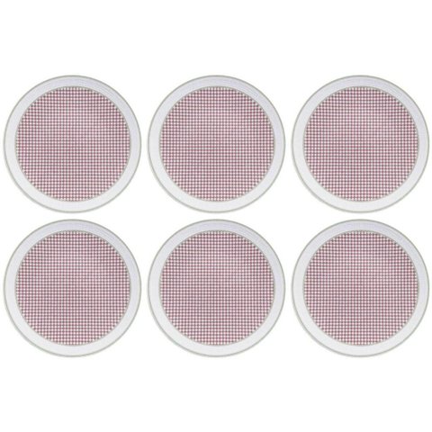Jogo 6 Pratos Raso Tramontina Positano Mesa Posta Porcelana Decorada 25cm Cozinha Servir