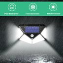 Ver imagem 7 de Luminária Solar Sensor de Movimento Branco Quente Presença Parede 100 LED 3 Funçoes Lâmpada Prova