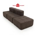 Ver imagem 1 de Sofá Modular 3 Lugares com Apoio de Pés Kappesberg Boucle Marrom