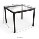 Ver imagem 3 de Kit Conjunto Mesa Quadrada 4 Cadeiras 90 X 90 Cm Sala de Jantar Cozinha Vidro Metal Preto