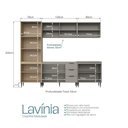 Ver imagem 4 de Cozinha Completa Lavinia 12 Portas 3 Gavetas MDF-MDP Imperial Fume J Carvalho Móveis