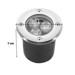 Balizador Led SMD Blindado 3W Bivolt Spot De Embutir Em Piso Chão Gramado Escada Jardim Luz Branco Q - 2