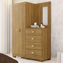 Ver imagem 1 de Cômoda para Quarto com Espelho 2 Portas 4 Gavetas 120cm Tulsa V01 Nature - Lyam Decor