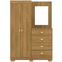 Ver imagem 5 de Cômoda para Quarto com Espelho 2 Portas 4 Gavetas 120cm Tulsa V01 Nature - Lyam Decor