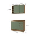 Ver imagem 3 de Armário de Cozinha Compacta Garrafeiro 100% Mdf 120cm Nogueira/verde Celeste Kappesberg