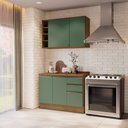 Ver imagem 1 de Armário de Cozinha Compacta Garrafeiro 100% Mdf 120cm Nogueira/verde Celeste Kappesberg