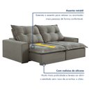 Ver imagem 7 de Sofá Retrátil e Reclinável 230cm com 6 Almofadas Dubai