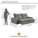 Ver imagem 3 de Sofá Retrátil e Reclinável 230cm com 6 Almofadas Dubai