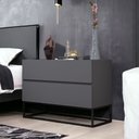 Ver imagem 2 de Kit 2 Mesas de Cabeceira Eros 60cm Base Preto:cinza