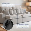 Ver imagem 5 de Sofá Retrátil e Reclinável 250cm com 6 Almofadas Dubai