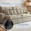 Ver imagem 5 de Sofá Retrátil e Reclinável 250cm com Almofadas Dubai 