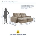 Ver imagem 3 de Sofá Retrátil e Reclinável 250cm com Almofadas Dubai 