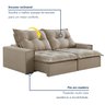 Sofá Retrátil e Reclinável 250cm com Almofadas Dubai  - 6