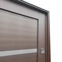 Ver imagem 5 de Porta Pivotante Alumínio Lamb.Premium c/Pux.D.Elite Marrom Corten 216x130 Brimak