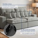 Ver imagem 5 de Sofá Retrátil e Reclinável 250cm com 6 Almofadas Dubai  
