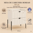 Ver imagem 2 de Mesa de Cabeceira Moriah 2 Gavetas Detalhe Laqueados Moriah 60cm Off White Preto