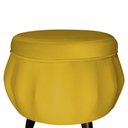 Ver imagem 4 de Conjunto Poltrona Pétala de Flor e Puff Suede Mostarda