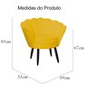 Conjunto Poltrona Pétala de Flor e Puff Suede Mostarda - 2