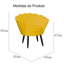 Ver imagem 2 de Conjunto Poltrona Pétala de Flor e Puff Suede Mostarda