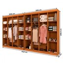 Ver imagem 5 de Closet Casal em L Ele e Ela 4 Metros 16 Prateleiras 4 Cabideiros Cinamomo Fosco - Panorama Móveis