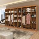 Ver imagem 2 de Closet Casal em L Ele e Ela 4 Metros 16 Prateleiras 4 Cabideiros Cinamomo Fosco - Panorama Móveis