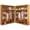 Ver imagem 1 de Closet Casal em L Ele e Ela 4 Metros 16 Prateleiras 4 Cabideiros Cinamomo Fosco - Panorama Móveis