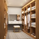 Ver imagem 4 de Closet Casal em L Ele e Ela 4 Metros 16 Prateleiras 4 Cabideiros Cinamomo Fosco - Panorama Móveis