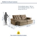 Ver imagem 3 de Sofá Modulado Retrátil e Reclinável 290cm Genebra