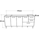 Ver imagem 4 de Balcão para Pia de 1,80 Mt Aracaju com Gavetão Branco