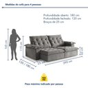 Ver imagem 3 de Sofá Modulado Retrátil e Reclinável 290cm Genebra