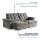 Ver imagem 5 de Sofá Modulado Retrátil e Reclinável 290cm Genebra Cinza Claro