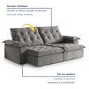Ver imagem 4 de Sofá Modulado Retrátil e Reclinável 290cm Genebra Cinza Claro