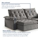 Ver imagem 6 de Sofá Modulado Retrátil e Reclinável 290cm Genebra Cinza Claro