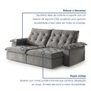Ver mais imagens de Sofá Modulado Retrátil e Reclinável 290cm Genebra Cinza Claro