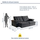 Ver imagem 3 de Sofá Modulado Retrátil e Reclinável 290cm Genebra