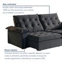 Ver imagem 5 de Sofá Modulado Retrátil e Reclinável 290cm Genebra Cinza Escuro