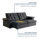Ver imagem 4 de Sofá Modulado Retrátil e Reclinável 290cm Genebra Cinza Escuro