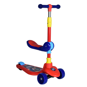 Patinete Infantil com Assento 2 em 1 - Azul e Vermelho