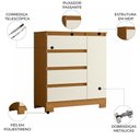 Ver imagem 2 de Cômoda Sapateira Lipion A02 4 Gavetas MDF MDP Cinamomo Off Mpozenato