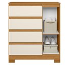 Ver imagem 3 de Cômoda Sapateira Lipion A02 4 Gavetas MDF MDP Cinamomo Off Mpozenato
