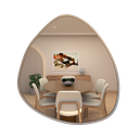 Ver imagem 2 de Espelho Orgânico com Moldura em Metal Quarto Sala Hall 70x60 Cm