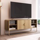 Ver imagem 5 de Kit Aparador e Rack Orgânico Pé Metal Luna Bege/Hanover/Dourado