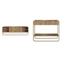 Ver imagem 2 de Kit Aparador e Rack Orgânico Pé Metal Luna Bege/Hanover/Dourado