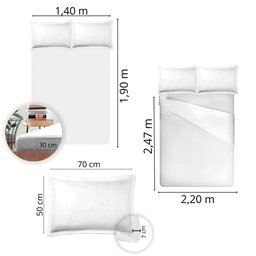 Jogo de Cama Casal Liso 300 Fios Nova América:branco - 4