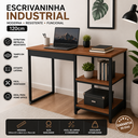 Ver imagem 5 de Escrivaninha 120cm Mesa de Estudos Home Office Industrial com Nichos para Computador